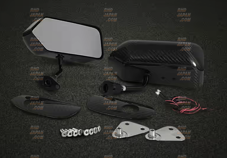 JUN Auto Side Aero Mirror Set Carbon Fiber Clear Gel Coat - BRZ